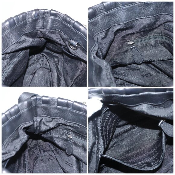 CELINE Hand Bag Leather 2way Black Silver Auth - Picture 14 of 16